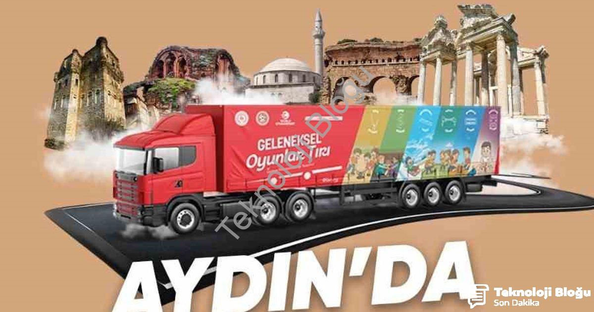 "Aydın'da Nostalji Rüzgarı: Geleneksel Oyunlar Tırı Geliyor" başlıklı haber için fotorealistik, prof