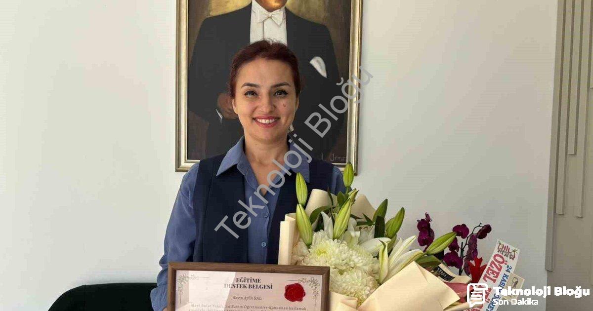 "MTK Koleji Velilerinden Anlamlı Öğretmenler Günü Bağışı" başlıklı haber için fotorealistik, profesy