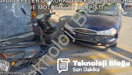 Aydın Efeler’de Korkutan Kaza: Otomobil ve Motosiklet Çarpıştı