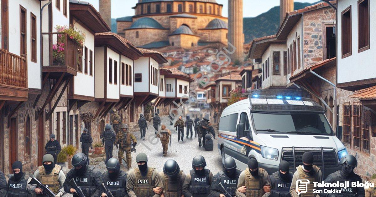 "Afyonkarahisar'da Jandarma Operasyonu: Aranan 43 Şahıs Yakalandı" başlıklı haber için fotorealistik