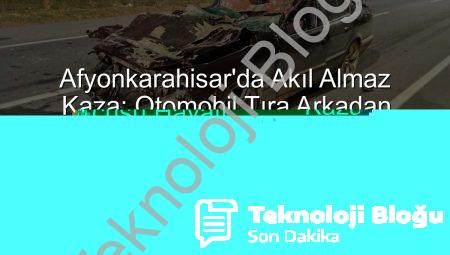 Afyonkarahisar’da Ağır Hasarlı Kaza: Otomobil Sürücüsü Hayati Tehlikeyi Atlattı
