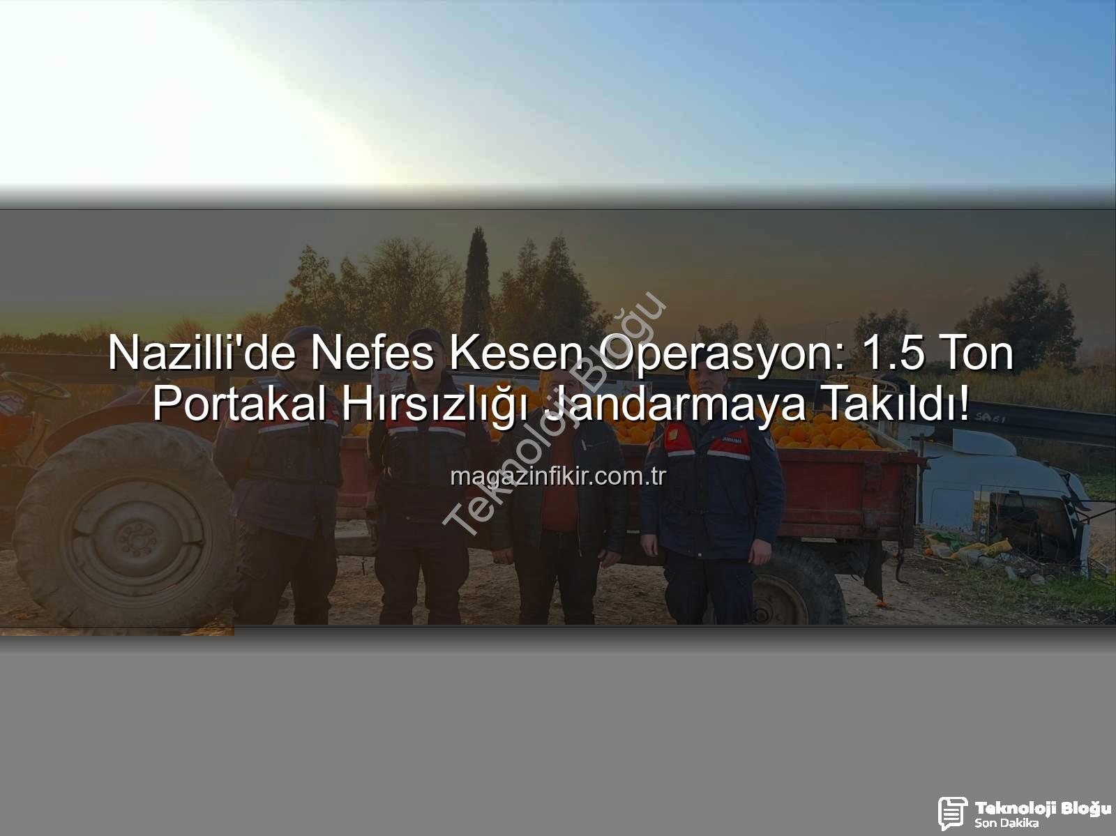 portakal hırsızlığı - Nazilli'de Nefes Kesen Operasyon: 1,5 Ton Portakal Hırsızlığı Jandarmaya Takıldı, Şüpheliler Yakalandı!